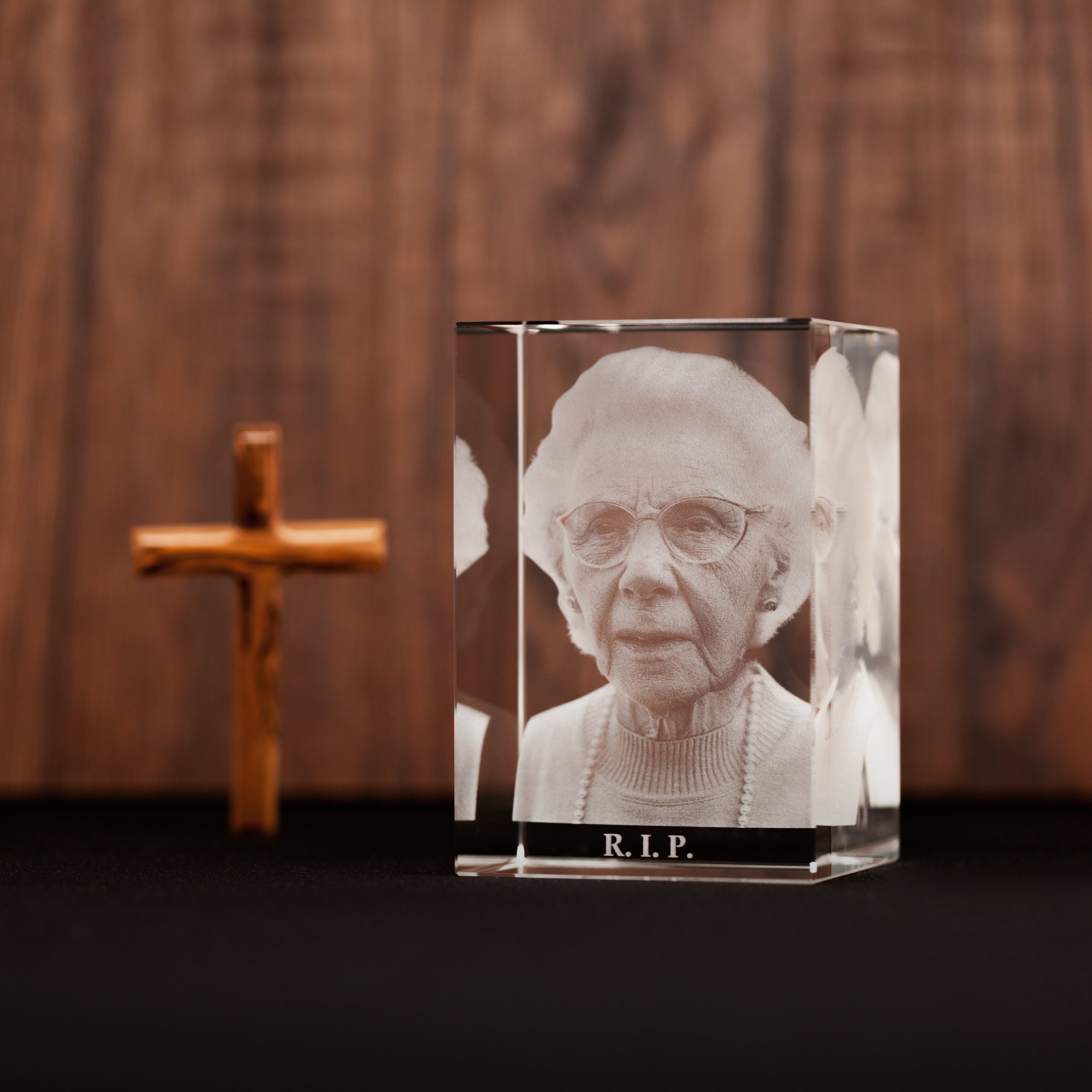 Laser Engraved 3D Memorial Photo Crystal