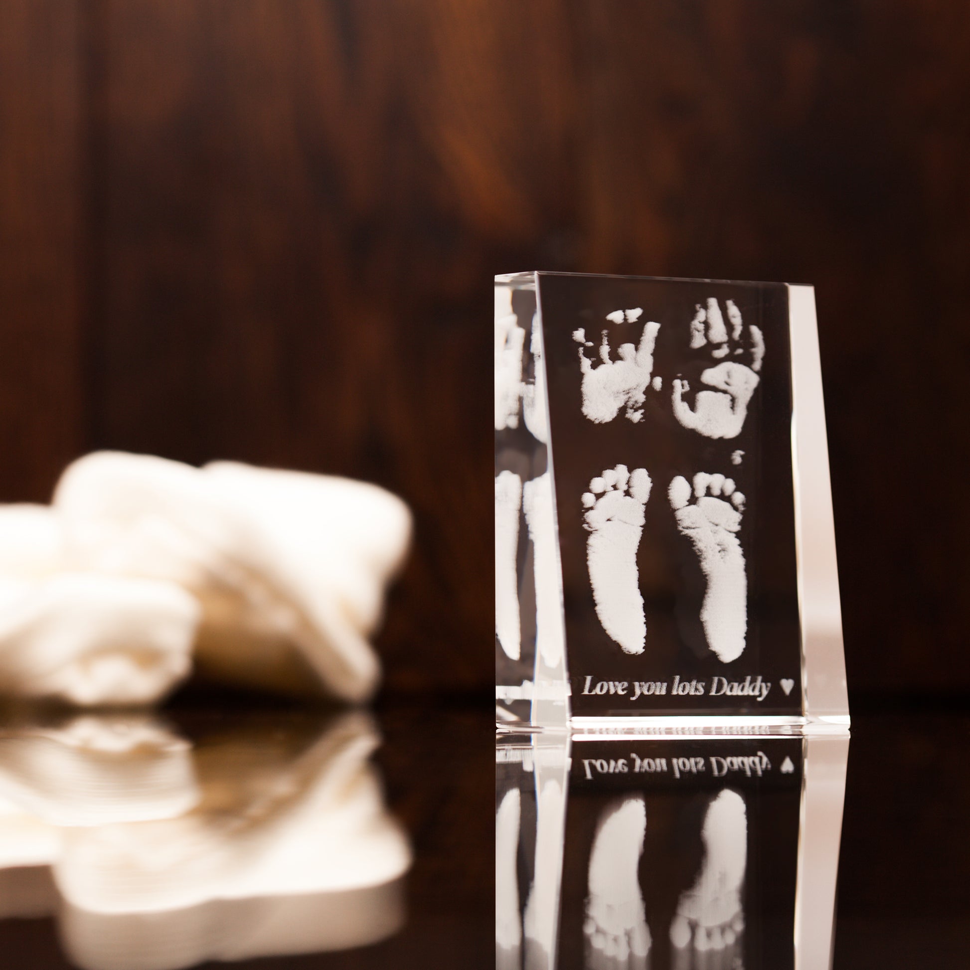 Hand Prints Laser Engraved