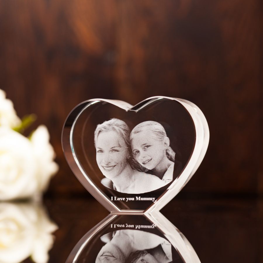 3D Heart Photo Crystal